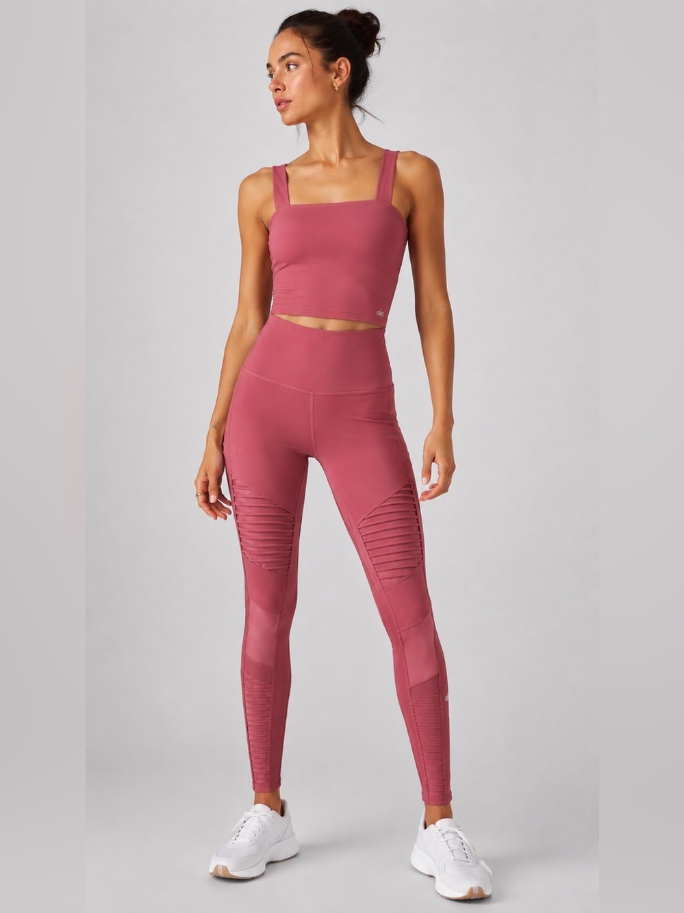 ALO (SETS) | S/M | Tank Top//High-Waist Moto Leggings in Rosewood